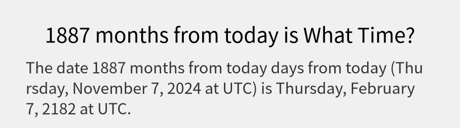 What date is 1887 months from today?