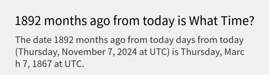 What date is 1892 months ago from today?