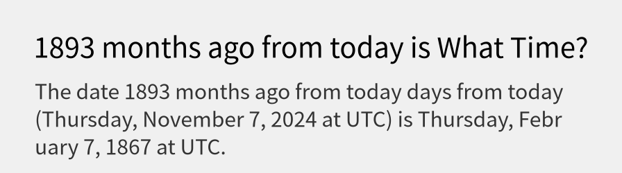 What date is 1893 months ago from today?