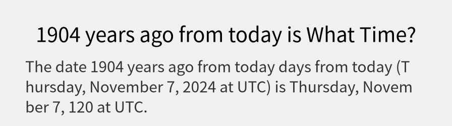 What date is 1904 years ago from today?