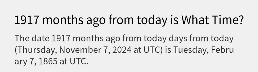 What date is 1917 months ago from today?