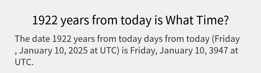 What date is 1922 years from today?