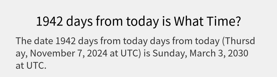 What date is 1942 days from today?