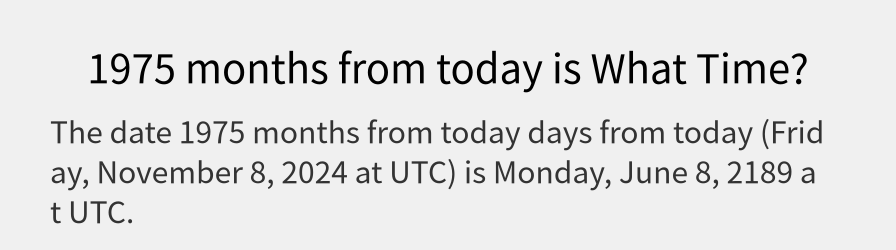 What date is 1975 months from today?