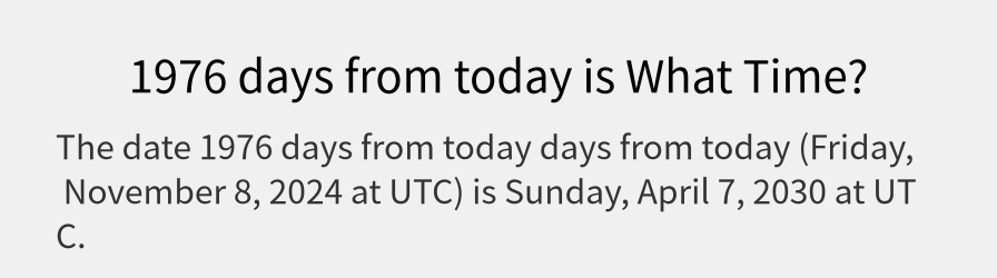 What date is 1976 days from today?