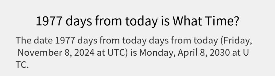 What date is 1977 days from today?