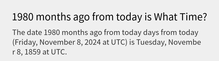 What date is 1980 months ago from today?