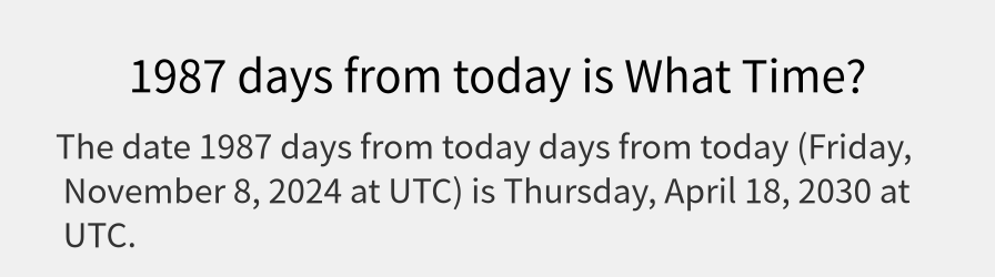 What date is 1987 days from today?