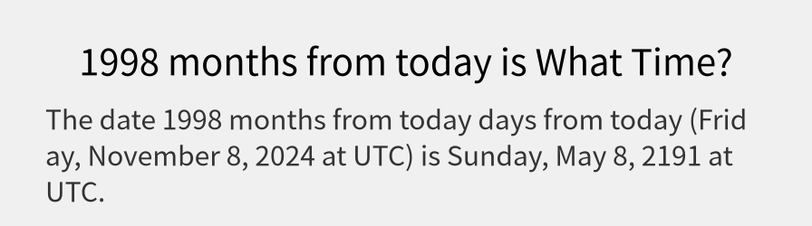 What date is 1998 months from today?