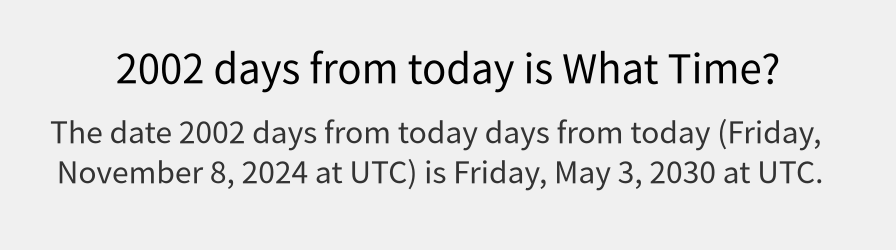 What date is 2002 days from today?