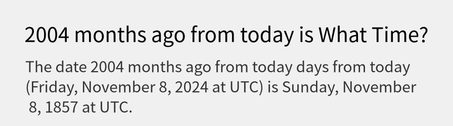 What date is 2004 months ago from today?