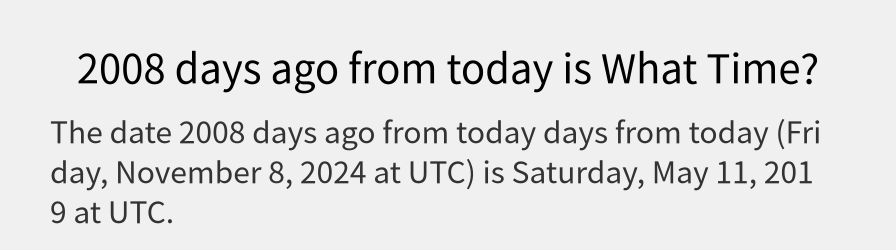 What date is 2008 days ago from today?