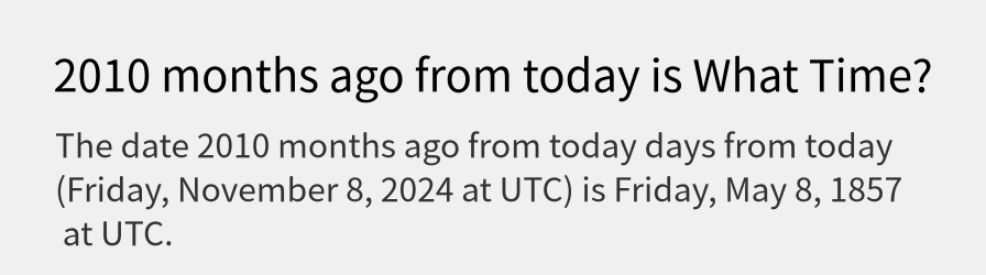 What date is 2010 months ago from today?