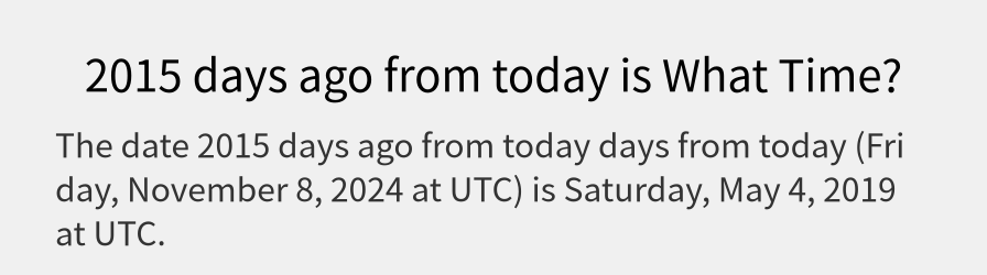 What date is 2015 days ago from today?