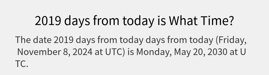 What date is 2019 days from today?