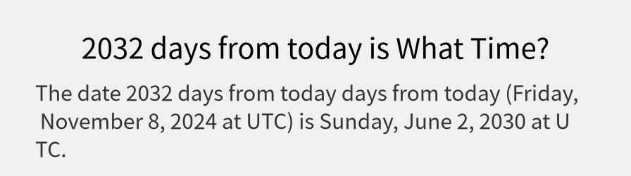 What date is 2032 days from today?