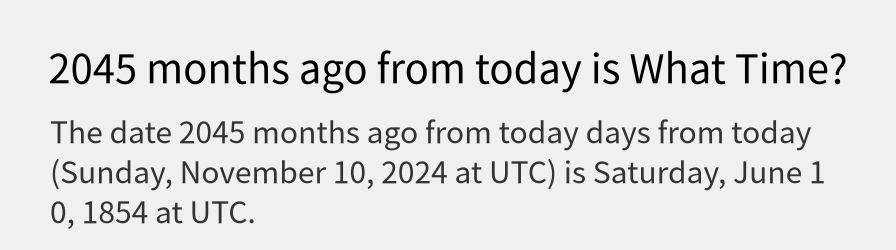 What date is 2045 months ago from today?