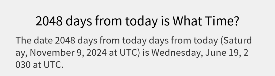 What date is 2048 days from today?