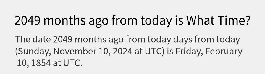 What date is 2049 months ago from today?