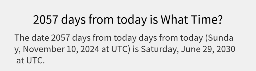 What date is 2057 days from today?