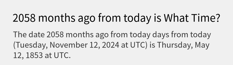 What date is 2058 months ago from today?