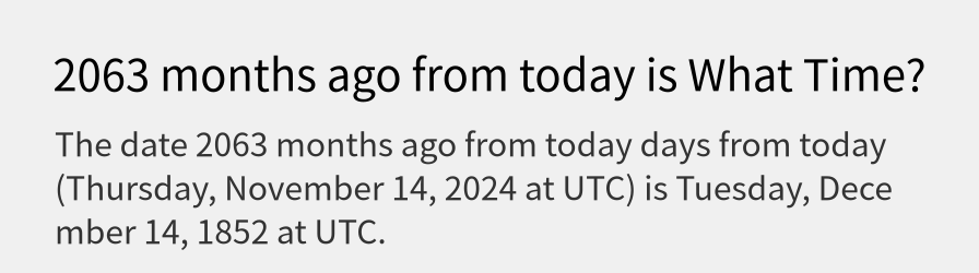 What date is 2063 months ago from today?