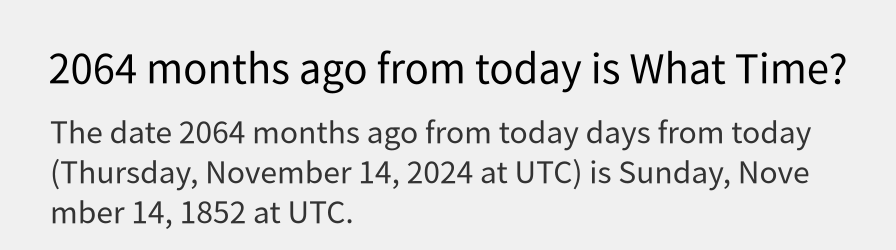 What date is 2064 months ago from today?