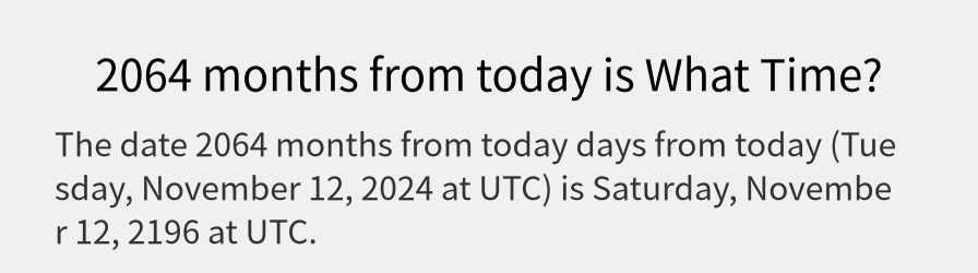 What date is 2064 months from today?