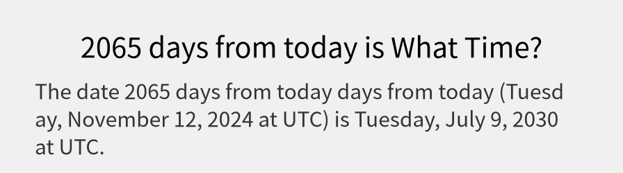 What date is 2065 days from today?