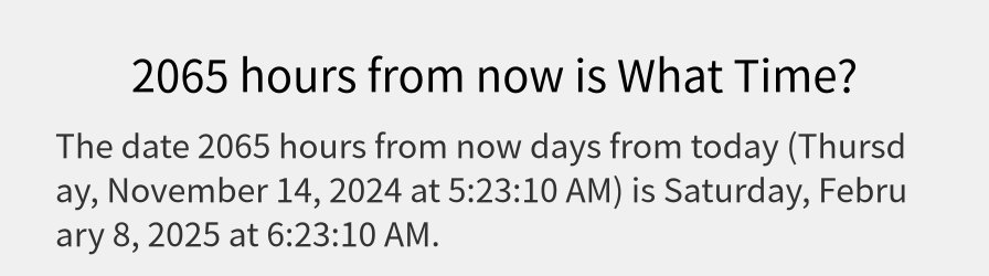 What date is 2065 hours from now?