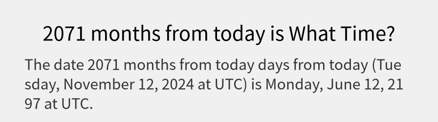 What date is 2071 months from today?