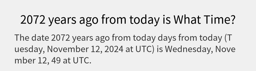 What date is 2072 years ago from today?