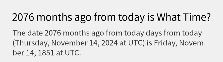 What date is 2076 months ago from today?