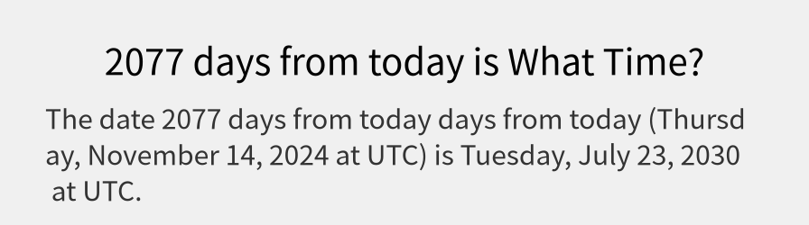 What date is 2077 days from today?