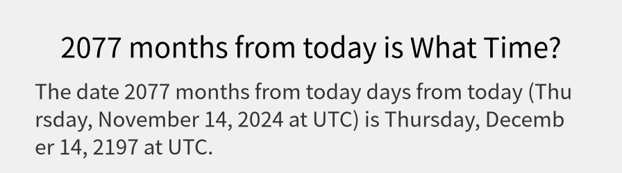 What date is 2077 months from today?