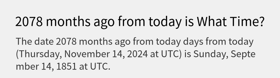 What date is 2078 months ago from today?