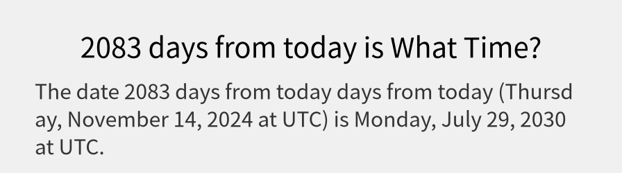 What date is 2083 days from today?