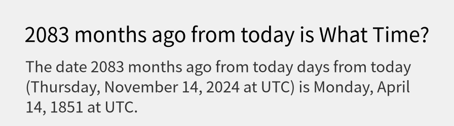 What date is 2083 months ago from today?