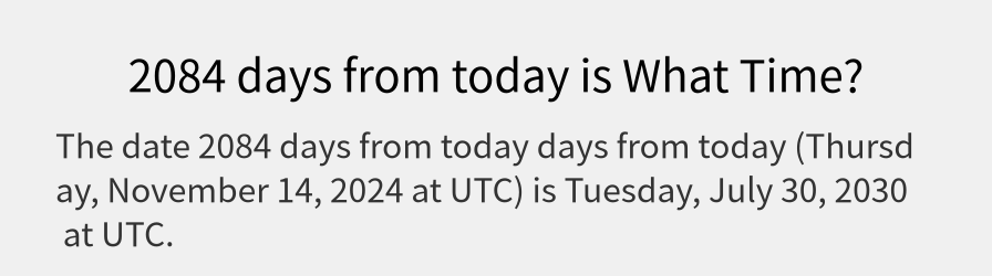 What date is 2084 days from today?