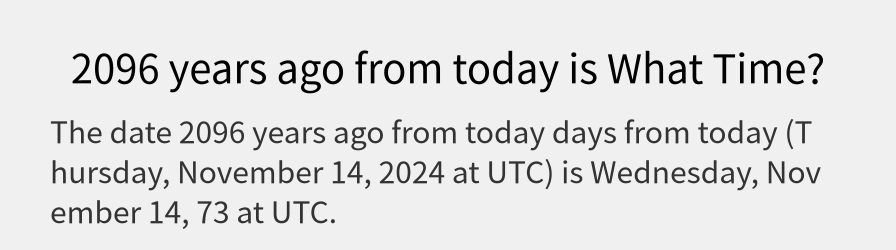 What date is 2096 years ago from today?