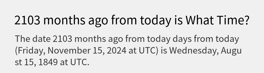 What date is 2103 months ago from today?