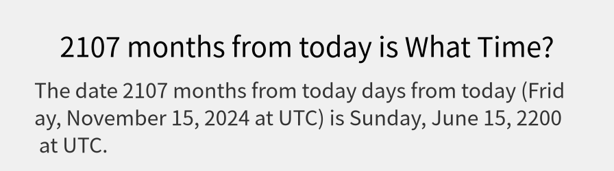 What date is 2107 months from today?