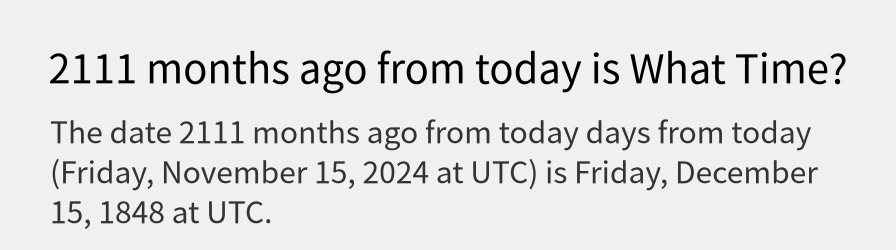 What date is 2111 months ago from today?