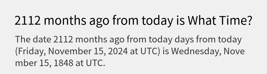 What date is 2112 months ago from today?