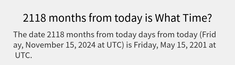 What date is 2118 months from today?