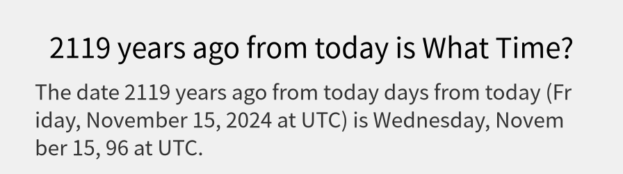 What date is 2119 years ago from today?