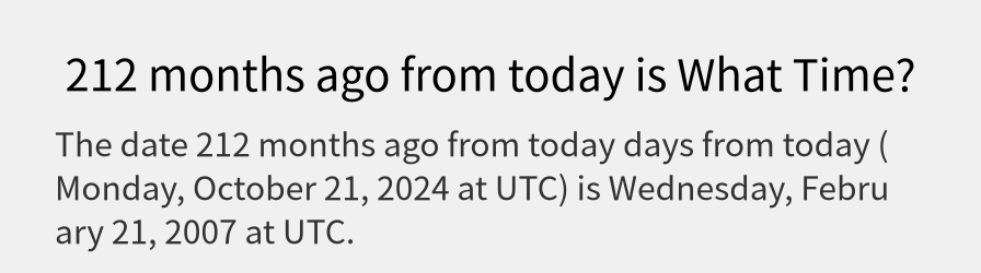 What date is 212 months ago from today?