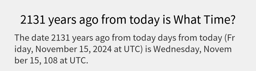 What date is 2131 years ago from today?