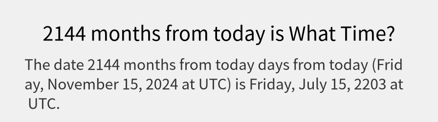 What date is 2144 months from today?