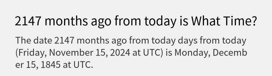 What date is 2147 months ago from today?